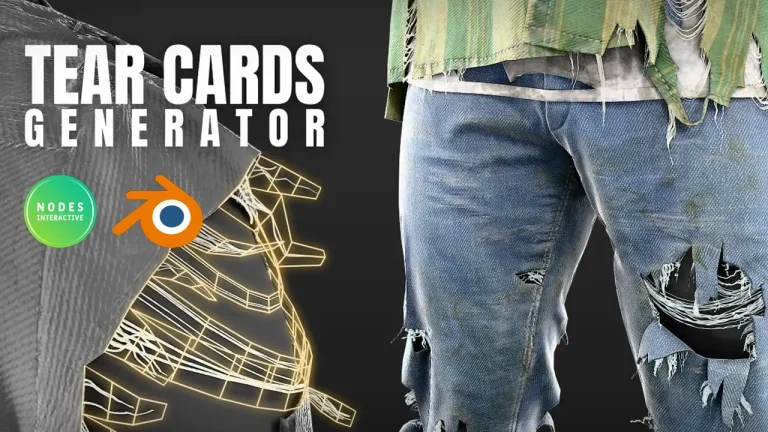 衣装のほつれた糸をローポリメッシュで作成することができる Blender用ツール「Tear Cards Generator」
