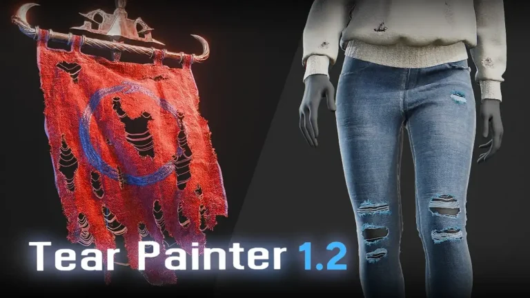 布の裂け目を直接ペイントして作成できるBlenderツール Tear Painter 1.2 がリリース！アニメーションに対応！