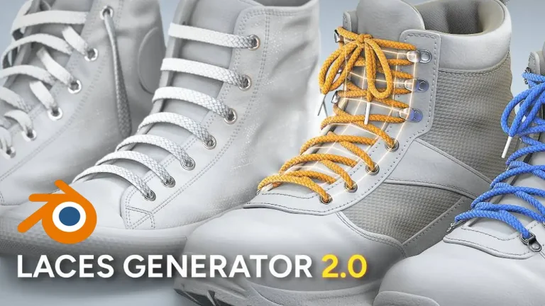 プロシージャルに靴紐を簡単に作成できるBlenderアドオン「Laces Generator 2.0」