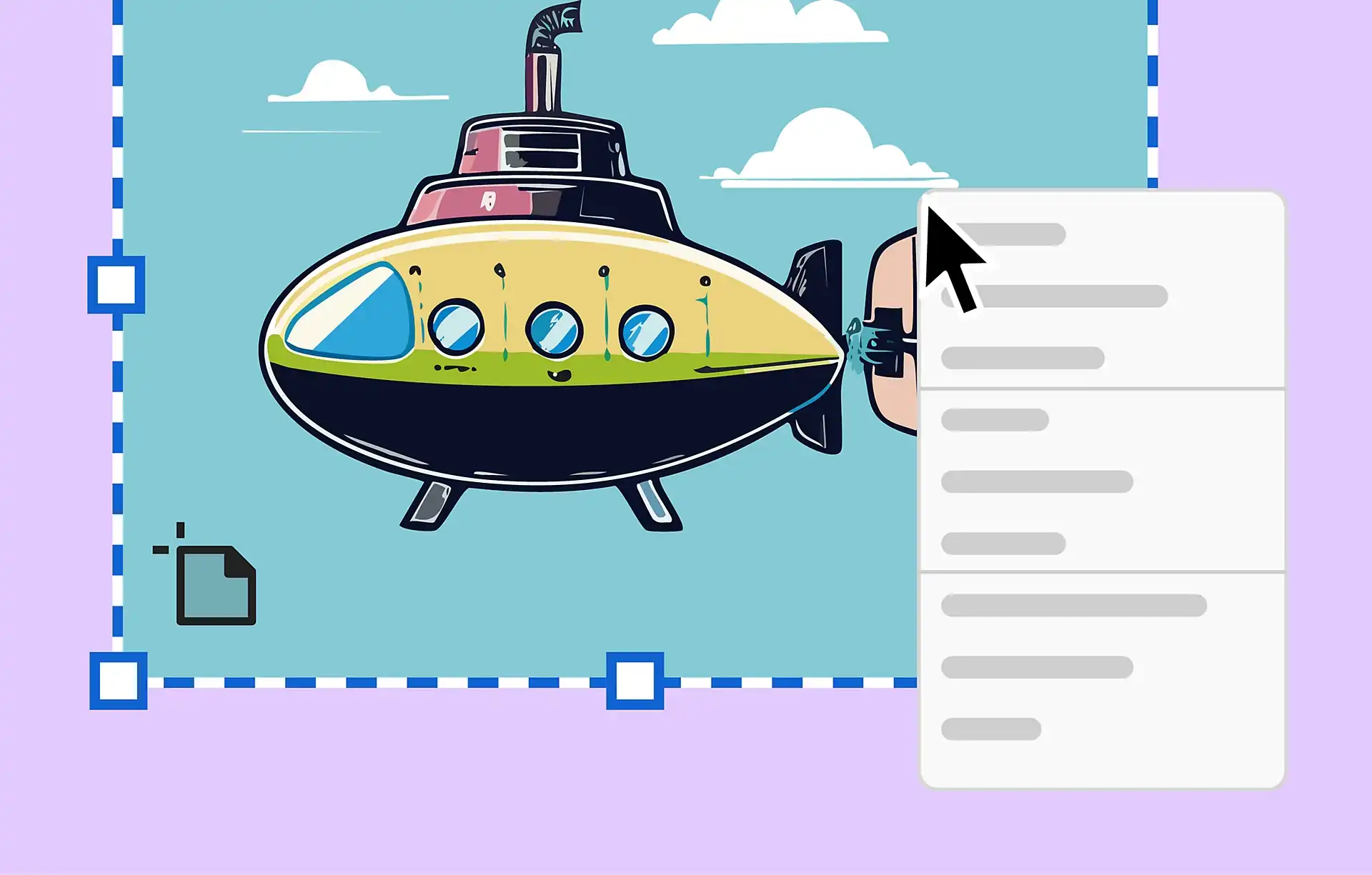 カンバス上でのアートボード管理メニュー