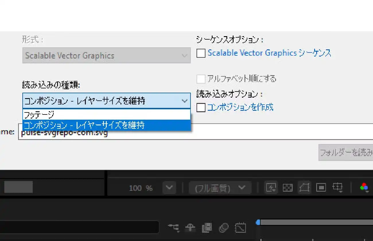 読み込み形式の選択
