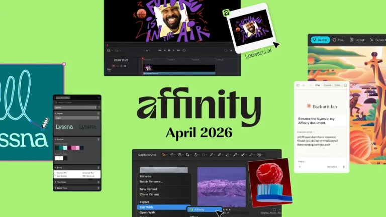 Affinity 2026年4月アップデートがリリース！Claudeを活用したAI自動化に対応！その他 DaVinci Resolveなどの新しい連携機能追加など