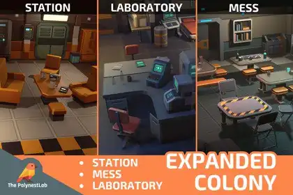 Sci-Fi Low Poly Interior Bundle
